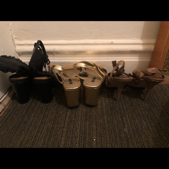 Steve Madden Heels & Forever 21 Gold Wedges& GH - Picture 3 of 3